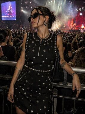 Michael Kors Black Dress with Silver Stud Accents